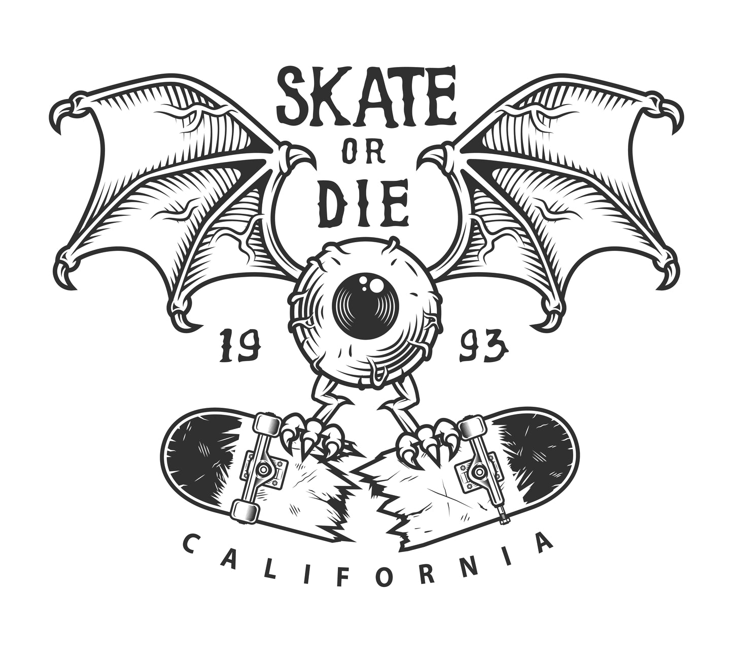 Felpa con Cappuccio Skate or Die California
