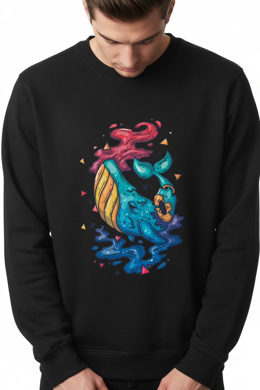 Felpa Girocollo Grafica Originale con indossatore