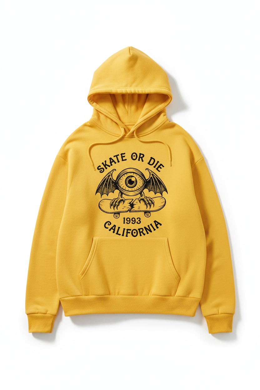 Hoodie Gialla Skate or Die