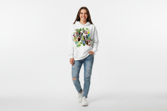 Mockup Felpa con Cappuccio Sneakers Floreali
