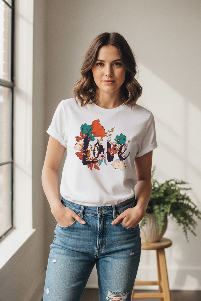 Mockup ragazza t-shirt
